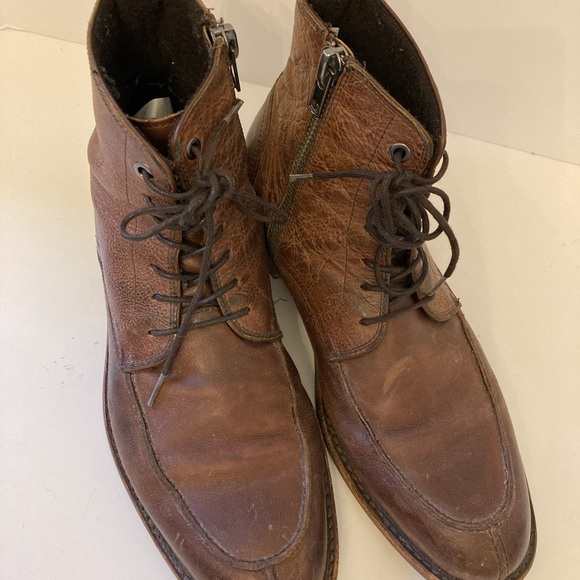 Kenneth Cole RED Saks Fifth Avenue Brown Leather Ankle Boots Men’s 9.5 - Picture 4 of 13